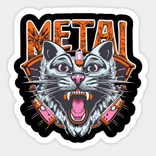 Heavy Metal Cat Sticker
